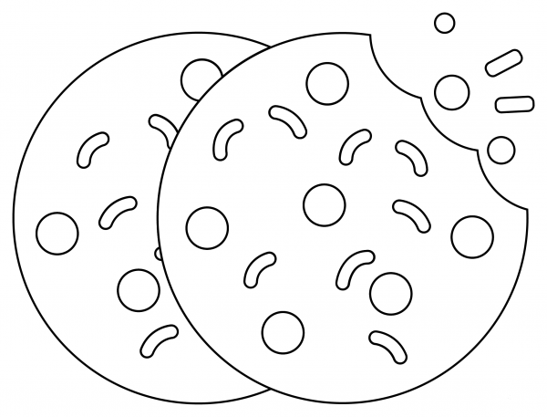 Chocolate Chip Cookie coloring page image