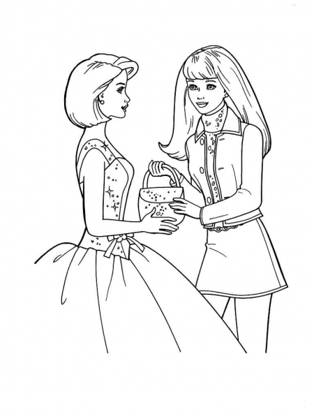 Choosing Purse  coloring page image