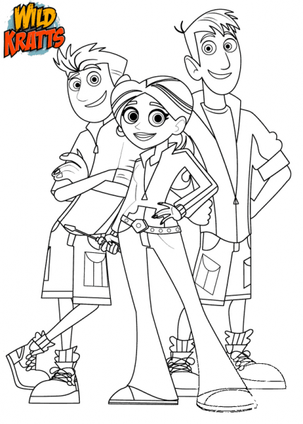 Chris, Aviva and Martin coloring page image