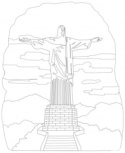 Christ the Redeemer coloring page image