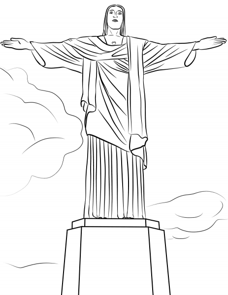 Christ the Redeemer Statue coloring page image