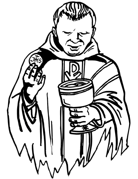 Christian Priest coloring page image