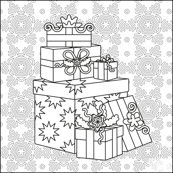 Christmar Gifts coloring page image