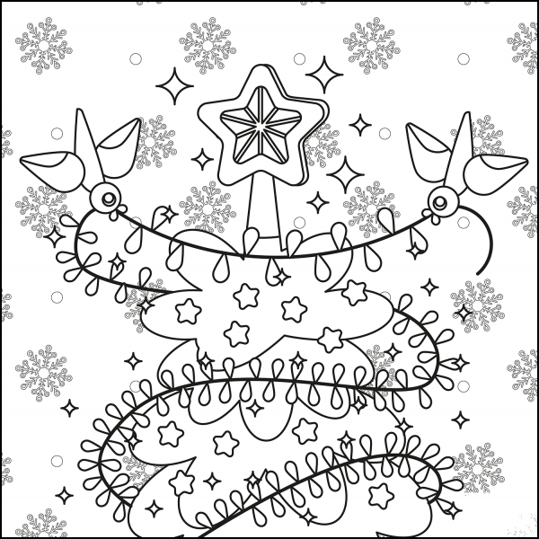 Christmar Lights coloring page image