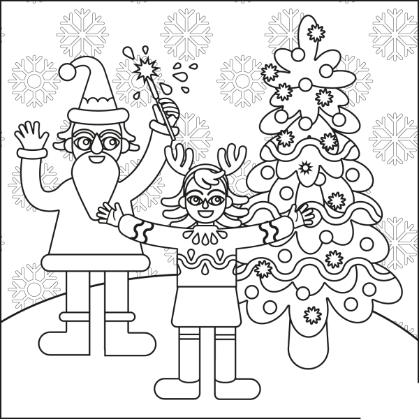 Christmar Party coloring page image