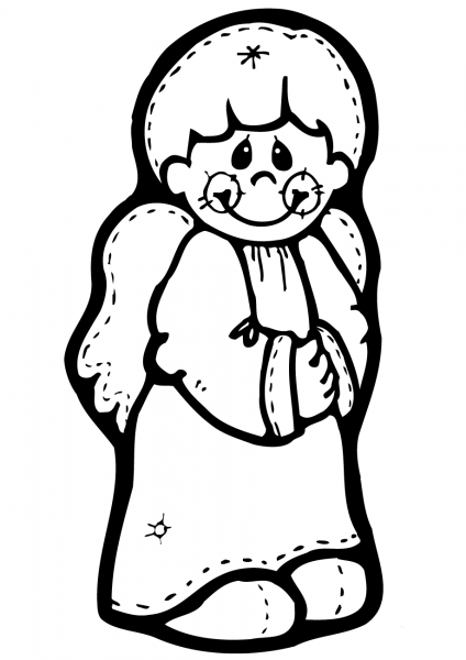 Christmas Angel Boy coloring page image