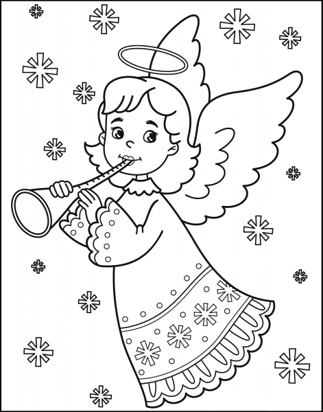 Christmas Angel coloring page image