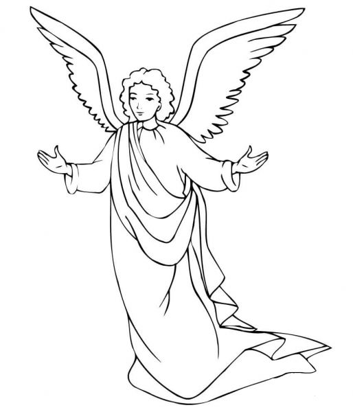 Christmas Angel  coloring page image