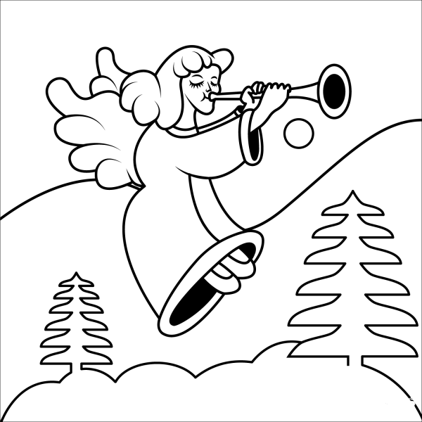 Christmas Angel coloring page image