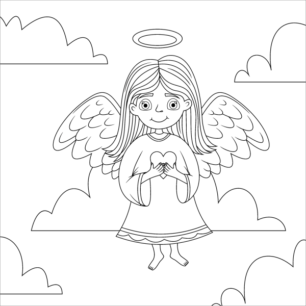 Christmas Angel coloring page image