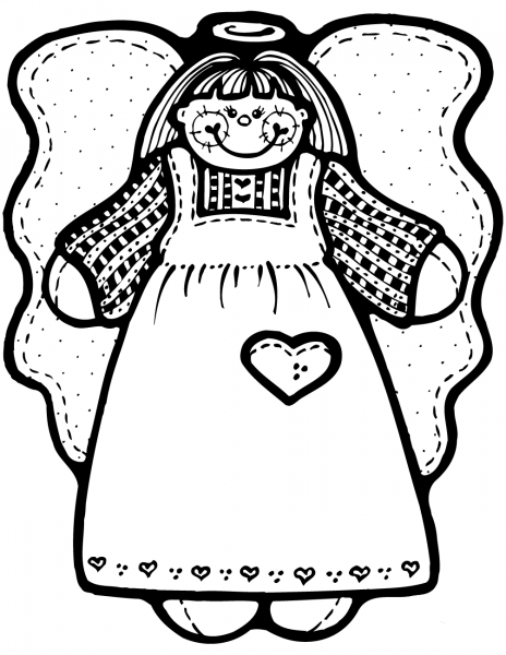 Christmas Angel Girl coloring page image