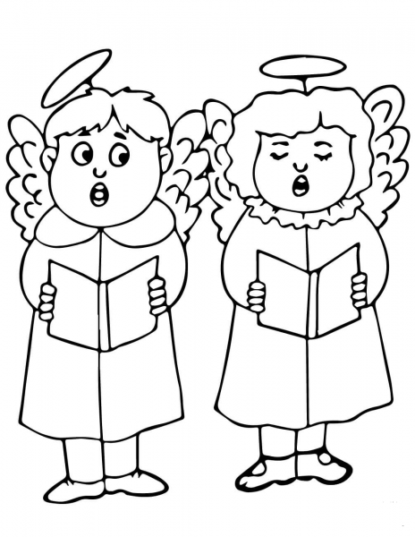 Christmas Angels  coloring page image