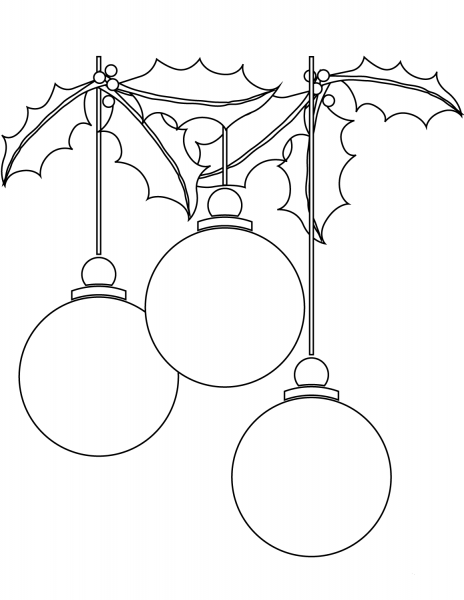 Christmas Ball Ornaments coloring page image
