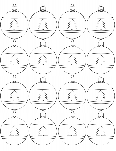 Christmas Baubles Pattern coloring page image
