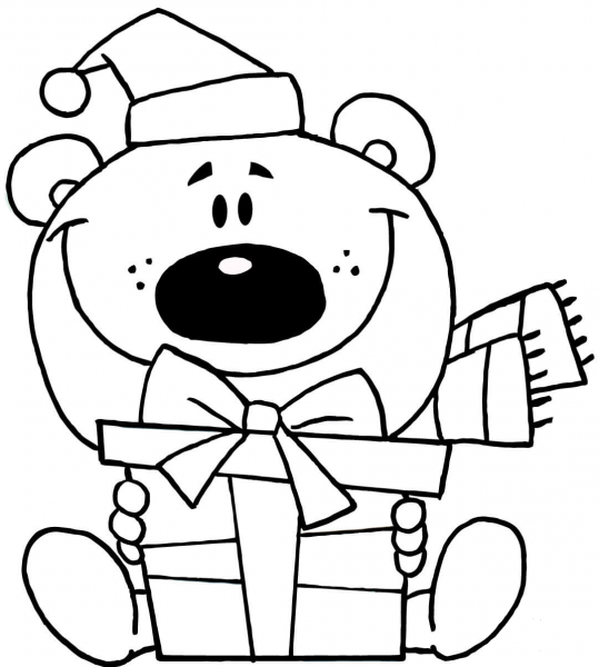Christmas Bear  coloring page image