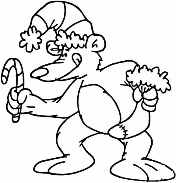Christmas Bear  coloring page image
