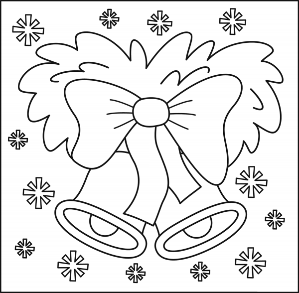 Christmas Bell coloring page image