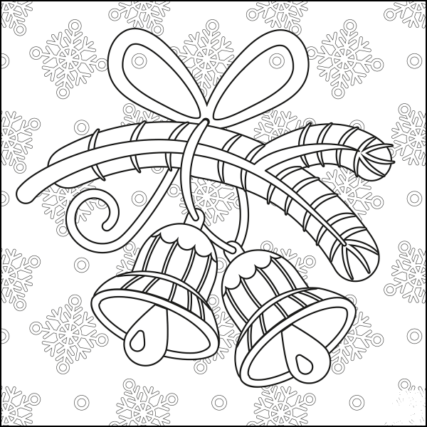 Christmas Bell coloring page image