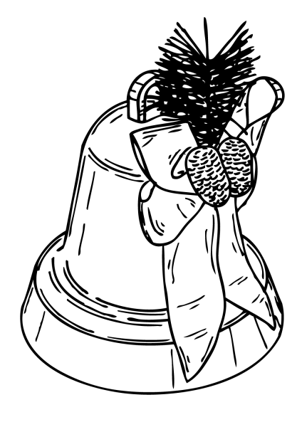 Christmas Bell coloring page image