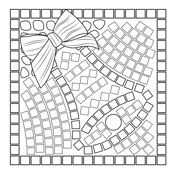 Christmas Bell Mosaic coloring page image