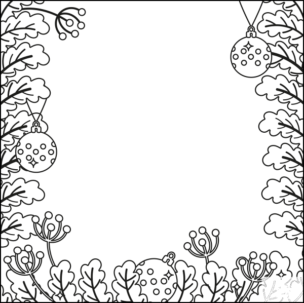 Christmas Border coloring page image