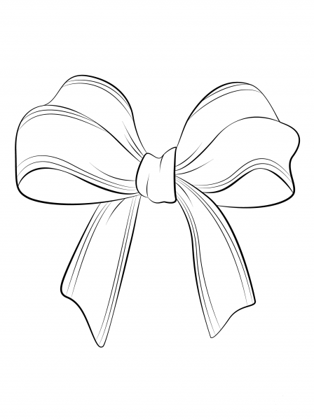 Christmas Bow coloring page image