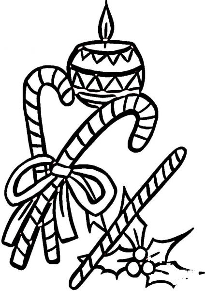Christmas Candle  coloring page image