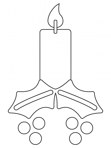 Christmas Candle coloring page image