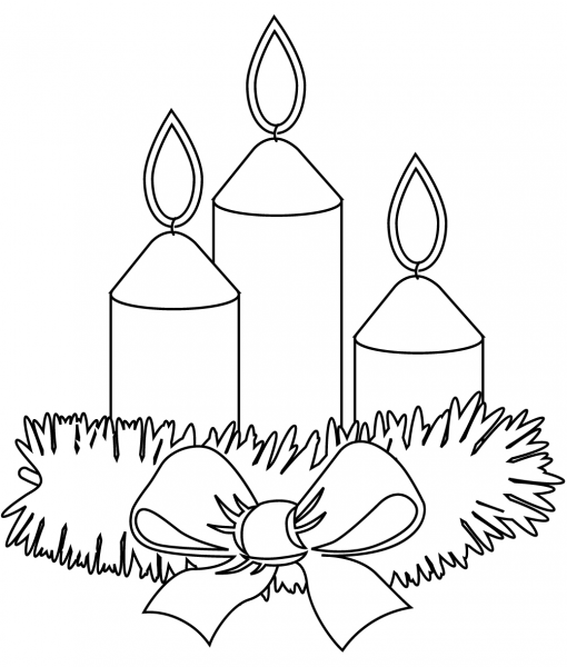 Christmas Candle coloring page image