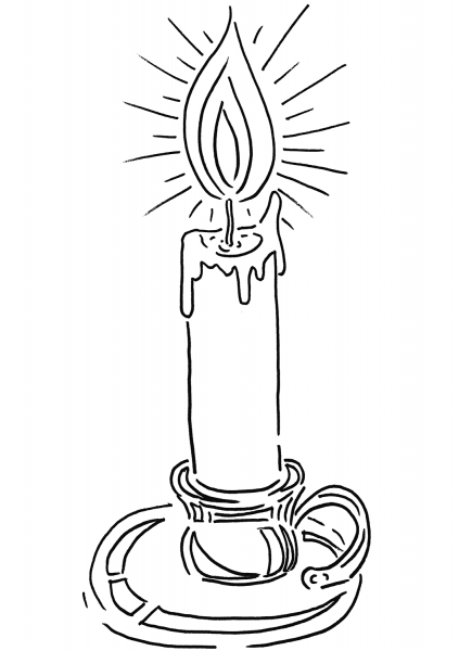Christmas Candle coloring page image