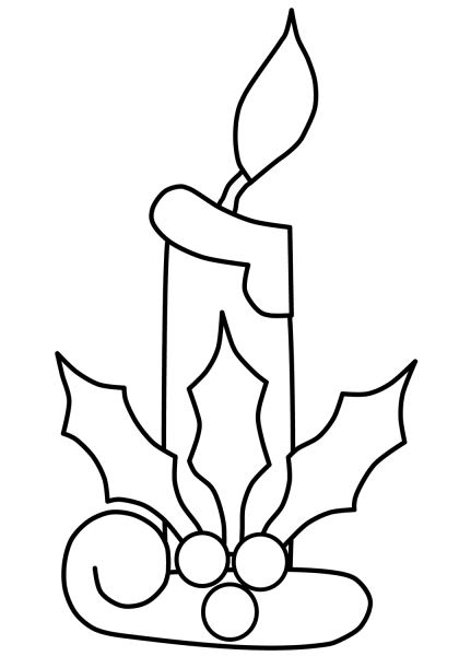 Christmas Candle coloring page image