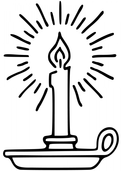 Christmas Candle coloring page image