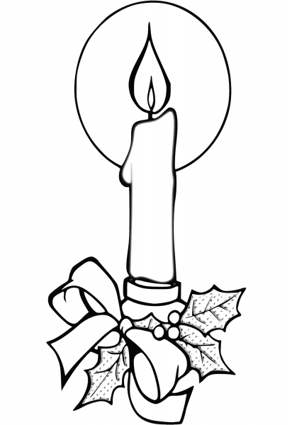 Christmas Candle coloring page image