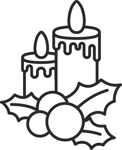 Christmas Candles coloring page image