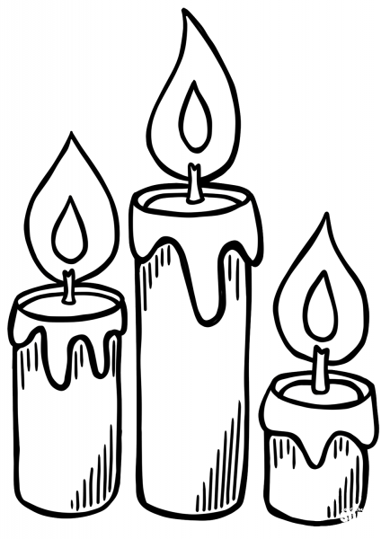 Christmas Candles coloring page image