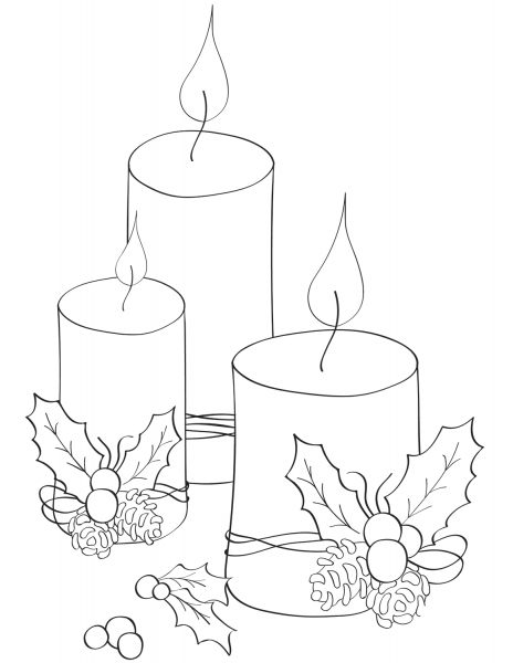 Christmas Candles coloring page image