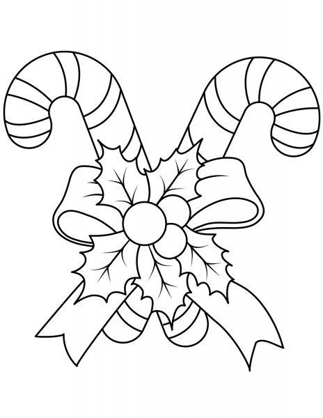 Christmas Candy Canes coloring page image