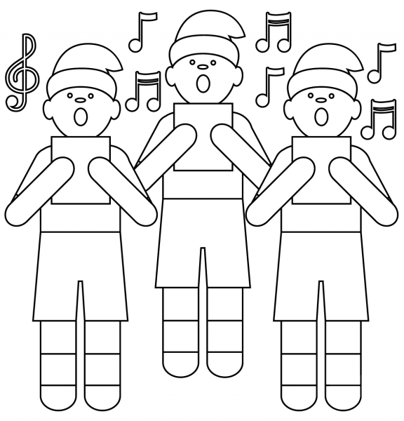 Christmas Carolers coloring page image