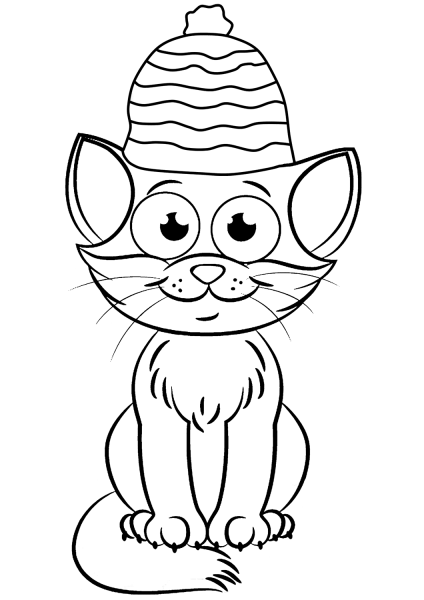 Christmas Cat coloring page image