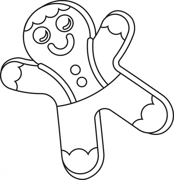 Christmas Cookie Gingerbread Man coloring page image