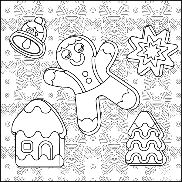 Christmas Cookies coloring page image