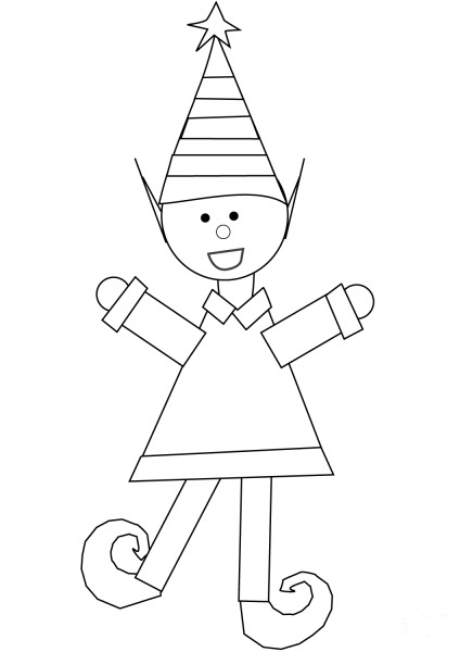Christmas Elf coloring page image
