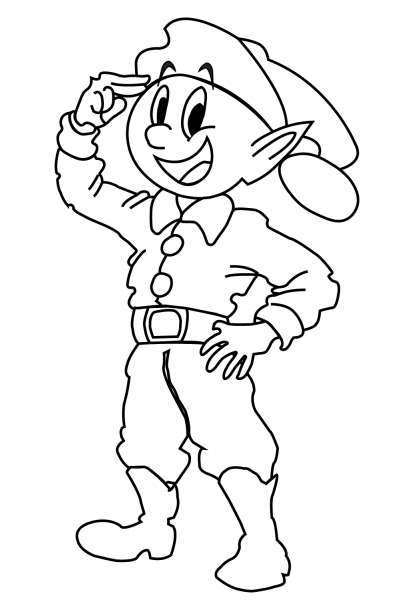 Christmas Elf coloring page image