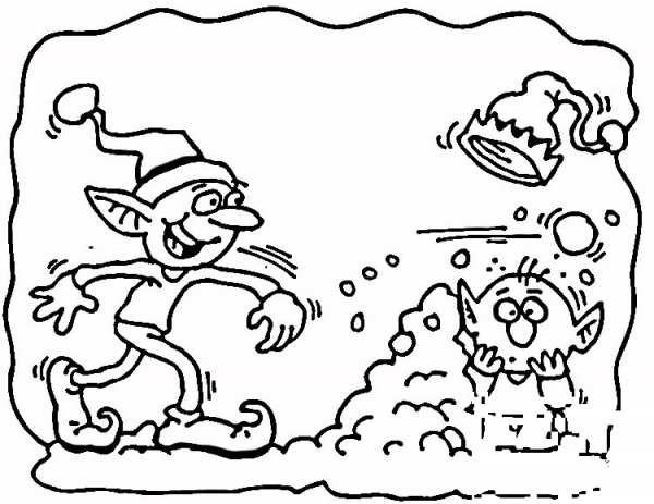 Christmas Elfs  coloring page image