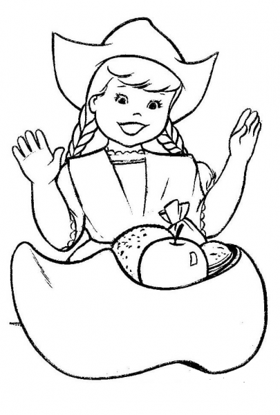 Christmas Eve In Holland  coloring page image