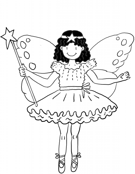 Christmas Fairy coloring page image