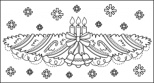 Christmas Garland coloring page image