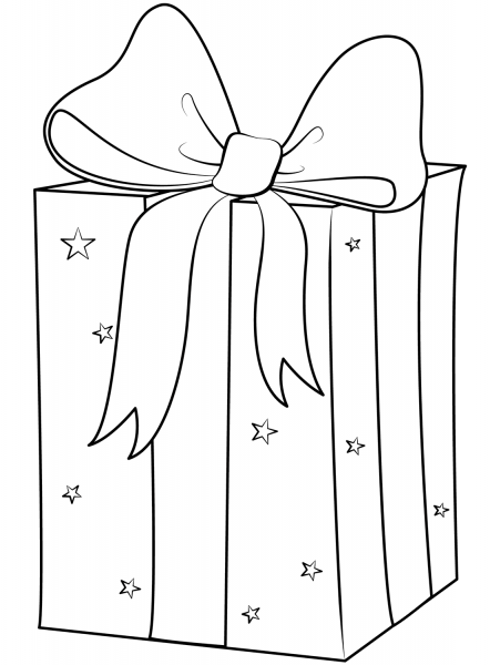 Christmas Gift Box coloring page image