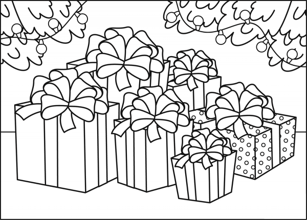 Christmas Gift coloring page image