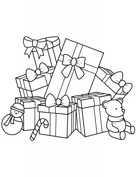 Christmas Gifts coloring page image